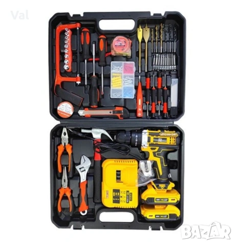 Комплект ударна бормашина, 111 аксесоара, 24 V, 5 Ah, снимка 6 - Бормашини - 53671560