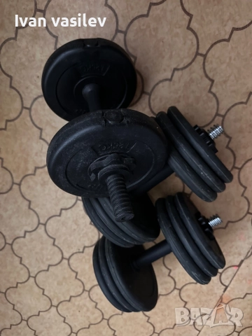 Разглобяеми гумени дъмбели 2x18 kg, снимка 6 - Фитнес уреди - 52583264