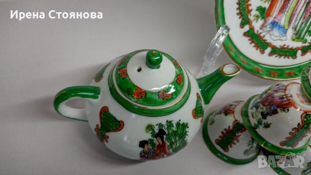 Китайско миниатюрно сервизче Zhong Guo Jingdezhen Zhi, 1980 г. , снимка 12 - Сервизи - 46165816