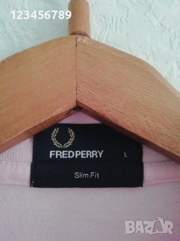 Fred Perry slim fit Polo Twin Tipped Pink оригинална мъжка розова поло тениска размер L памук, снимка 4 - Тениски - 50730196