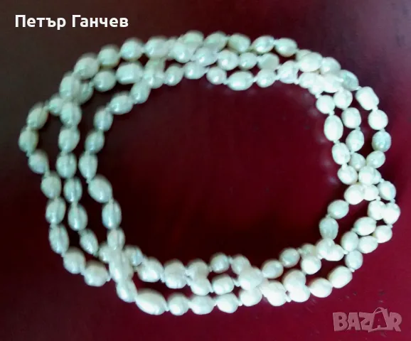 Колие естествени перли, снимка 2 - Колиета, медальони, синджири - 49410994