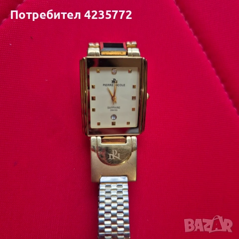Позлатен швейцарски кварцов часовник PIERRE NICOLE. , снимка 5 - Мъжки - 53412505