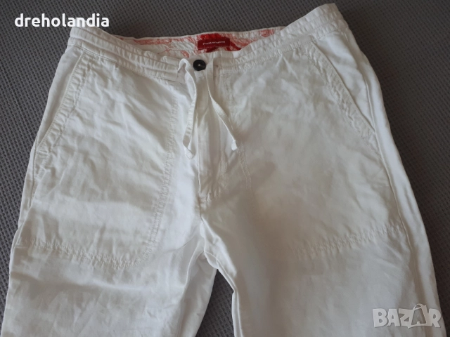 Бял панталон - лен и памук – Tom Tailor – 30/32 , снимка 3 - Панталони - 51810961
