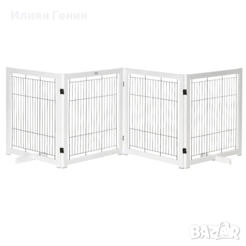 PawHut Дървена предпазна врата за кучета, снимка 3 - За кучета - 52338835