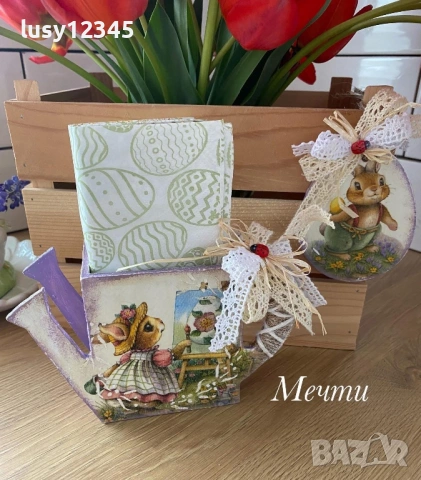 Лейчица-Великден! 🌸🐞🐝🦋🪺🪴🌷🌸🌸, снимка 4 - Декорация за дома - 53842953