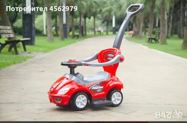 Количка за возене, проходилка, буталка 3 в 1 луксозен клаксон - червен, снимка 2 - Детски велосипеди, триколки и коли - 51348586