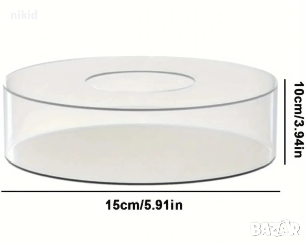 Кръгла прозрачна Акрилна основа етаж блат кутия между етажи торта декор пълнеж с цветя осветление , снимка 7 - Аксесоари за кухня - 52206094