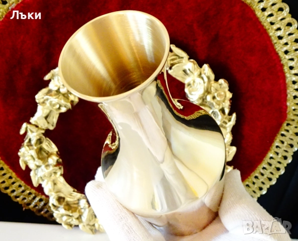 Бронзова гарафа,декантер за ракия,вино. , снимка 3 - Антикварни и старинни предмети - 52258658