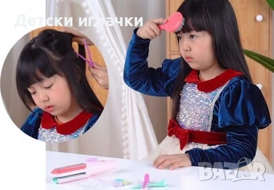 Комплект за прически с преса за коса, за кичури, фризьорски комплект с тебешир за коса, снимка 4 - Други - 49515979