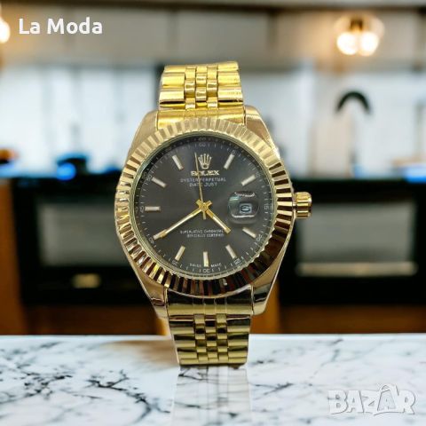 Часовник Rolex Datejust черно златен, снимка 1 - Мъжки - 46182592