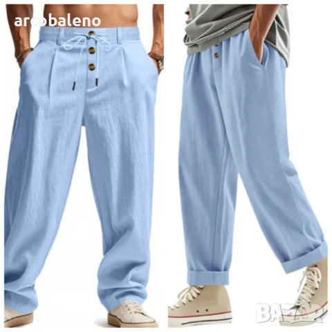 Мъжки ленен ежедневен панталон, 8цвята , снимка 2 - Панталони - 50499948