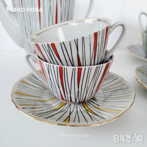 Сервиз за чай или дълго кафе Китка Нови Пазар., снимка 5 - Други ценни предмети - 52786998