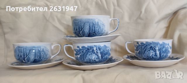 Английски порцеланов сет за кафе , снимка 3 - Антикварни и старинни предмети - 45216186