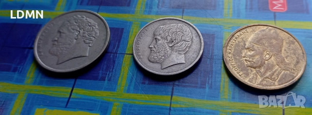 2, 5 и 10 Драхми 1982 Гърция, снимка 2 - Нумизматика и бонистика - 52157668