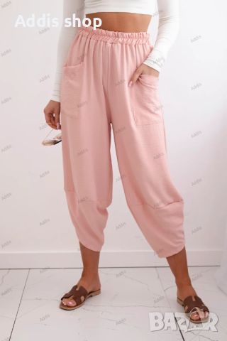 Дамски панталони с широки крачоли и джобове, 4цвята , снимка 15 - Панталони - 45900004