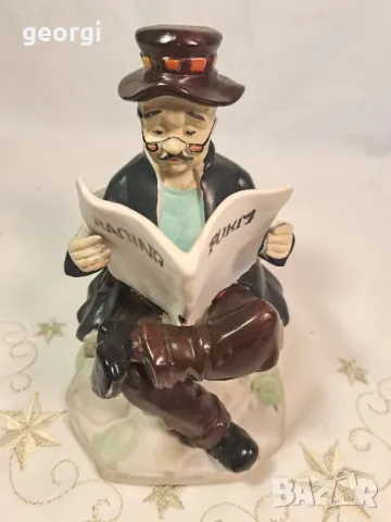 ретро керамична статуетка старец 23/4, снимка 2 - Статуетки - 49332220