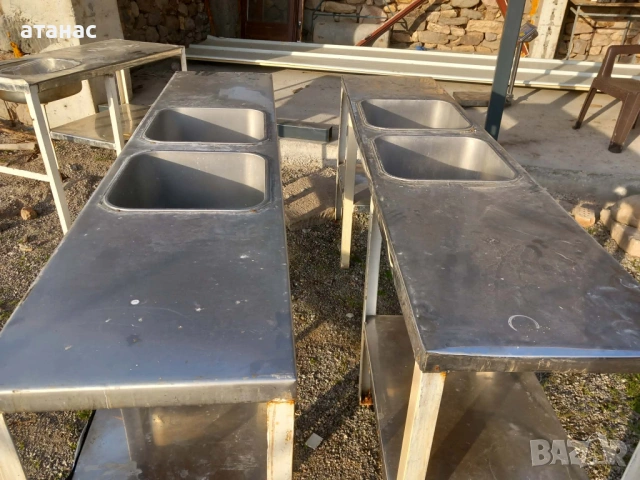 Маси от неръждавейка с мивки, снимка 3 - Други стоки за дома - 53818086