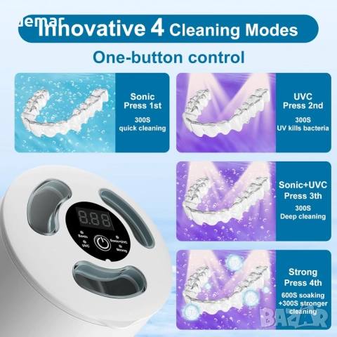 Ултразвукова машина за почистване с UV лъчи, 45kHz, 200 мл, 4 режима, снимка 5 - Други - 51512153
