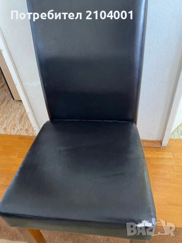 Трапезен стол BAKKELY кожен тъмнокафяв 4 броя, снимка 4 - Столове - 51475237