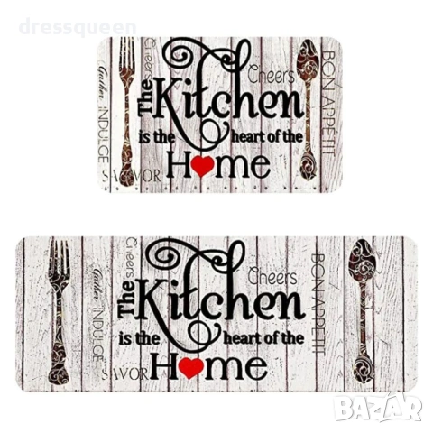 4581 Противоплъзгащи кухненски килимчета (сет 2 броя) – Комфорт и чистота в кухнята, снимка 2 - Пътеки - 53878418