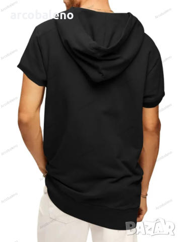 Мъжка ежедневна тениска с качулка и къс ръкав, 5цвята , снимка 11 - Тениски - 40243201