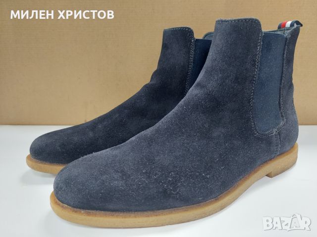 TOMMY HILFIGER-Естествен велур-№41, снимка 1 - Мъжки боти - 46069309