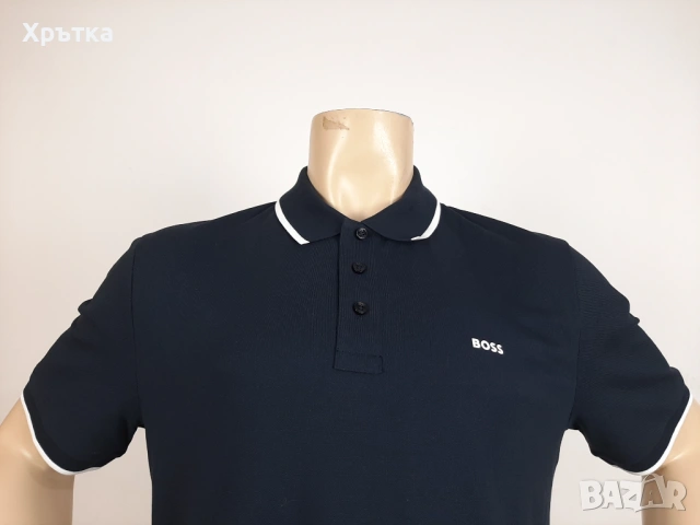 Hugo Boss Parloy190 - Оригинална мъжка тениска с яка р-р XL, снимка 7 - Тениски - 54152085