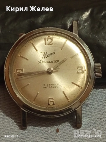 Стар механичен часовник мъжки Mann Gloucester за КОЛЕКЦИОНЕРИ 51460, снимка 5 - Антикварни и старинни предмети - 52334546