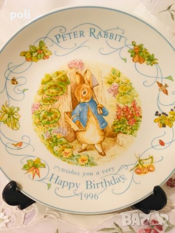 порцеланова чиния за стена Petter rabbit 2, снимка 2 - Декорация за дома - 46157772