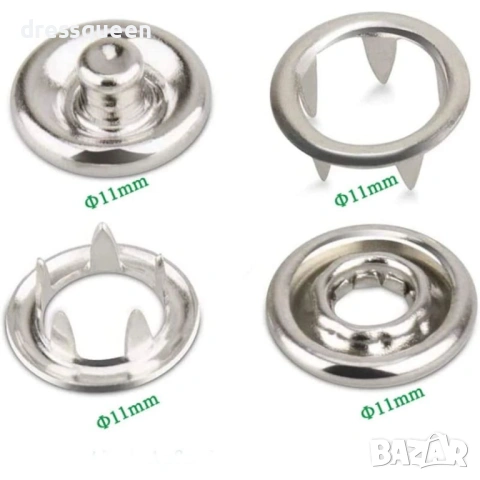 4879 Висококачествени Тик-Так Копчета от Неръждаема Стомана – Сребрист Никел за Ръчна Изработка, снимка 3 - Други инструменти - 53623944