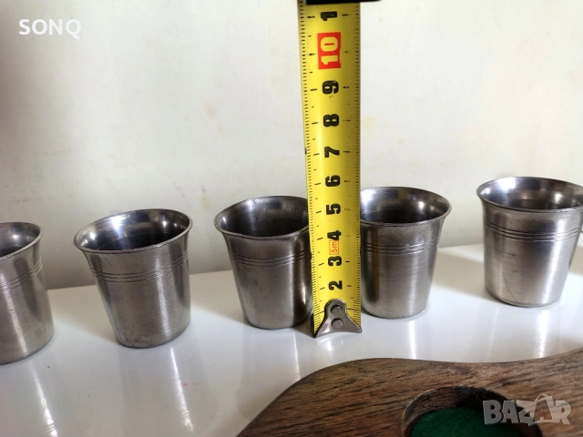 Комплект Стари Немски Калаени Чашки За Шот, снимка 7 - Антикварни и старинни предмети - 52125042
