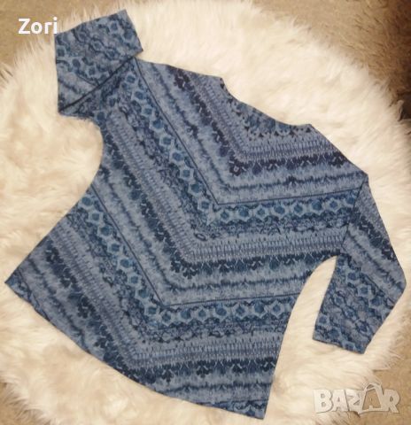 Пухкава и МЕКИЧКА блуза от фино тънко плетиво в сини цветове, снимка 3 - Блузи с дълъг ръкав и пуловери - 45077896