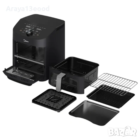 Еър Фрайър с две зони за готвене 2 в 1 Midea MAD1100DADK, 11L, снимка 3 - Фритюрници - 53734045