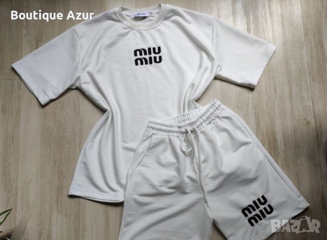 дамски памучни екипи тениска и къси панталонки Miu Miu , снимка 6 - Спортни екипи - 45891787
