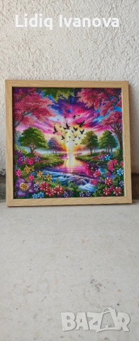 Готов частично облепен диамантен гоблен , снимка 3 - Гоблени - 54225647