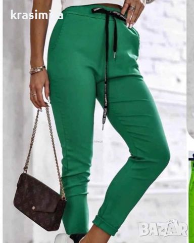 Еластичен панталон в зелено-размер S, снимка 1