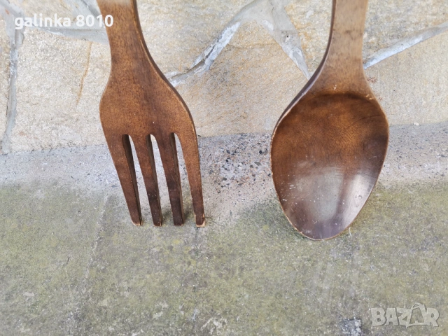 Огромни дървени Стари прибори, снимка 3 - Антикварни и старинни предмети - 53665225
