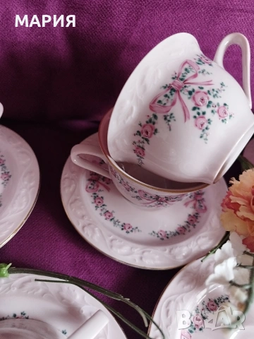 Немски комплект чаши за кафе/чай Scherzer Bavaria, снимка 8 - Сервизи - 53694661