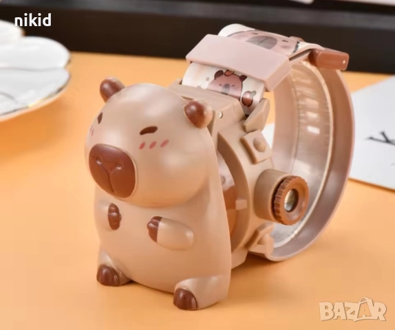 Капибара Capybara 3D детски часовник прожектор