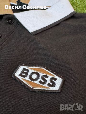 Тениска с яка Boss, снимка 3 - Тениски - 45211415