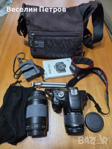 Фотоапарат Canon EOS 550D с 2 обектива.
