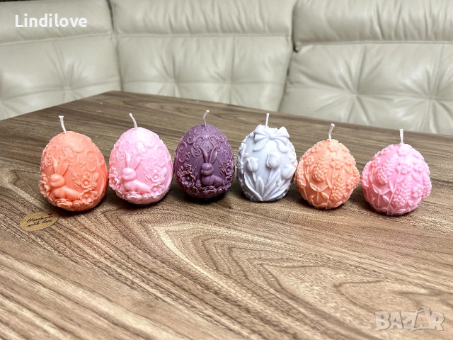 Ръчно изработена соева свещ великденско яйце, снимка 8 - Декорация за дома - 53898642