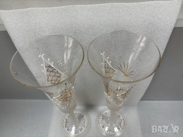 Сватбени Ритуални Чаши-ръчно рисувани от 1989 год., снимка 8 - Чаши - 54087694