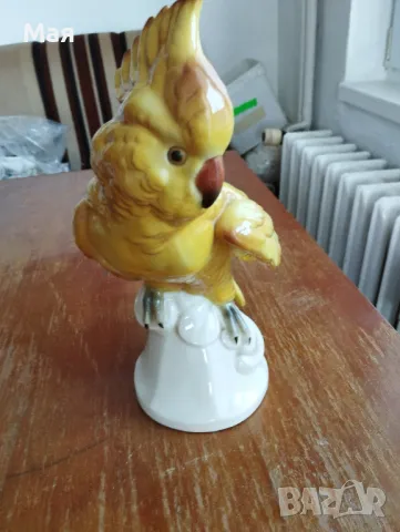 Порцеланов папагал  Какаду антика, снимка 12 - Антикварни и старинни предмети - 50371194