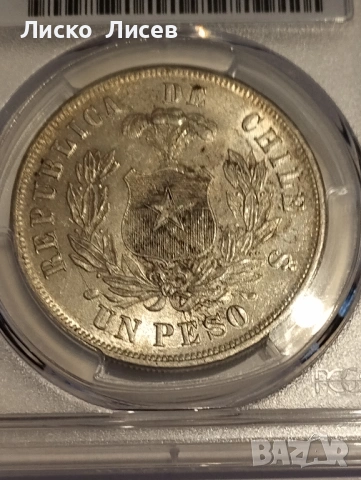 Чили 1 песо 1875г., снимка 7 - Нумизматика и бонистика - 53960309