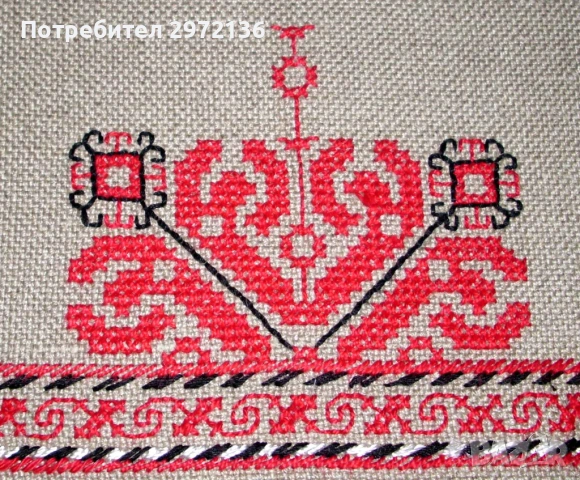 Каре българска шевица ръчна бродерия везба, снимка 2 - Покривки за маси - 53101934