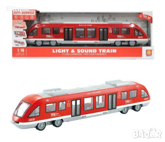 Детска играчка трамвай Аскато, червен - с отварящи се врати, звуци и светлини, снимка 4 - Коли, камиони, мотори, писти - 52813828