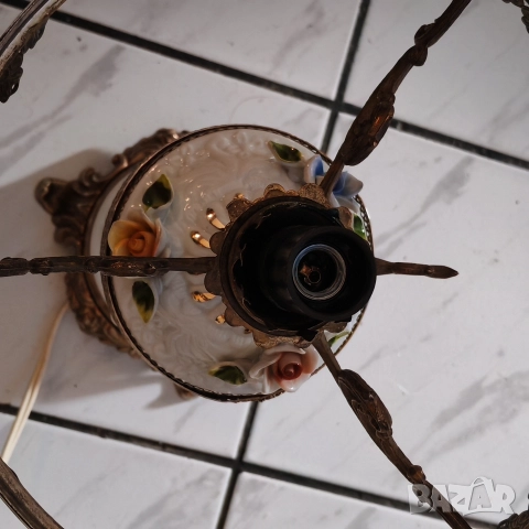 Стара порцеланова,настолна лампа. , снимка 8 - Антикварни и старинни предмети - 52650429