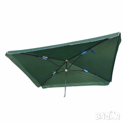 Градински чадър 300x260 см – Зелен плат с черна основа, снимка 6 - Други стоки за дома - 52098601