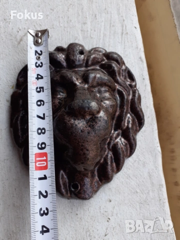 Лъвска глава апликация от чугун, снимка 6 - Антикварни и старинни предмети - 53388717